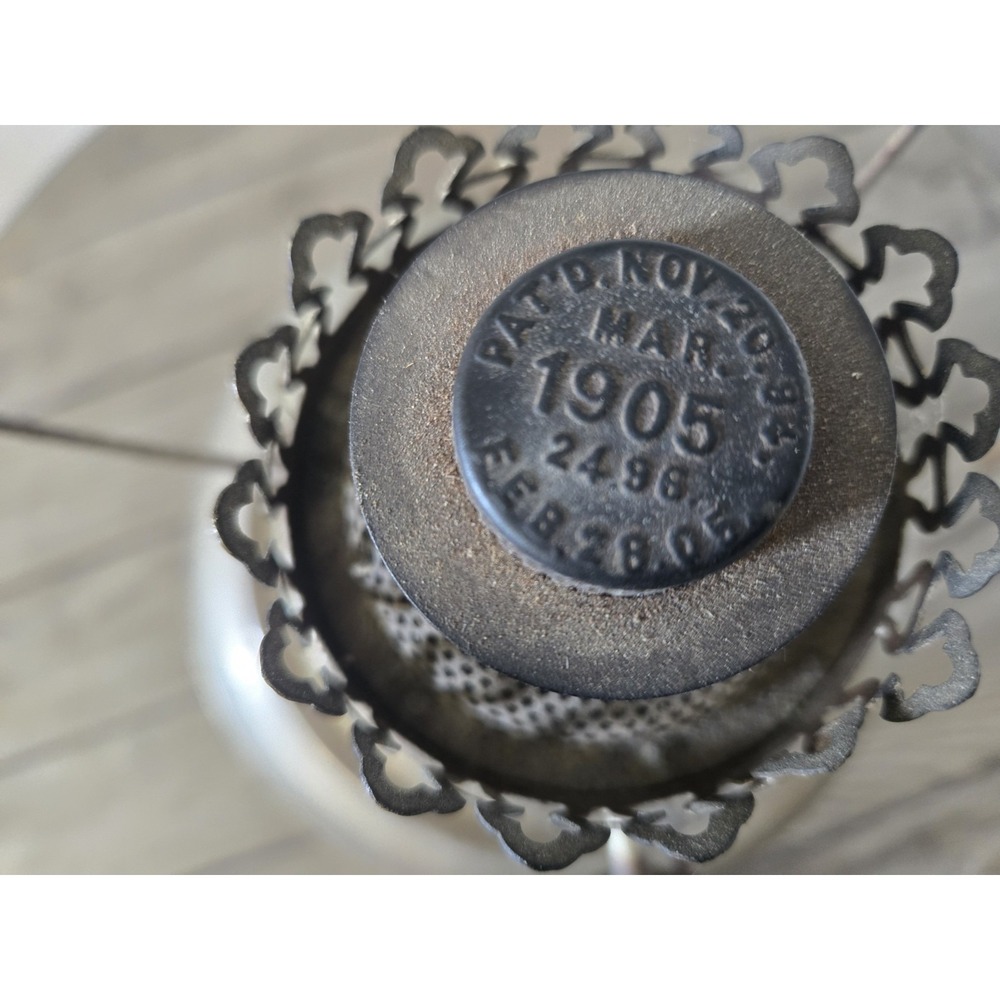 Antique 1900's Nickel Plated Oil Table Lamp Base Only - Picture 9 of 12